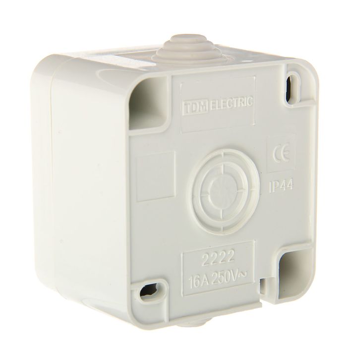 Розетка TDM "Орель" 2П, 10 А, IP44, одноместная, открытая, белая, SQ1802-0004