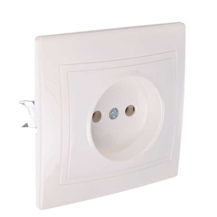 Розетка TDM "Таймыр" 2П, 10 А, 250 В, одноместная, белая, SQ1814-0011