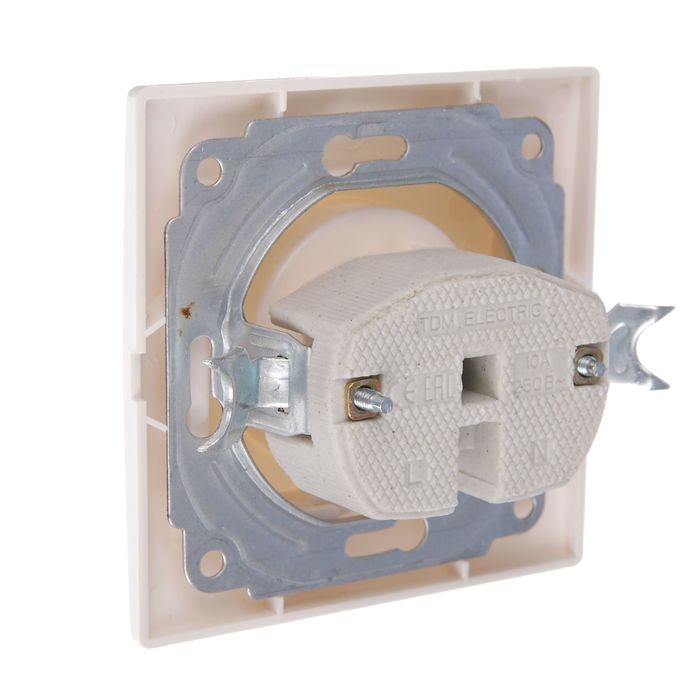 Розетка TDM "Таймыр" 2П, 10 А, 250 В, одноместная, белая, SQ1814-0011