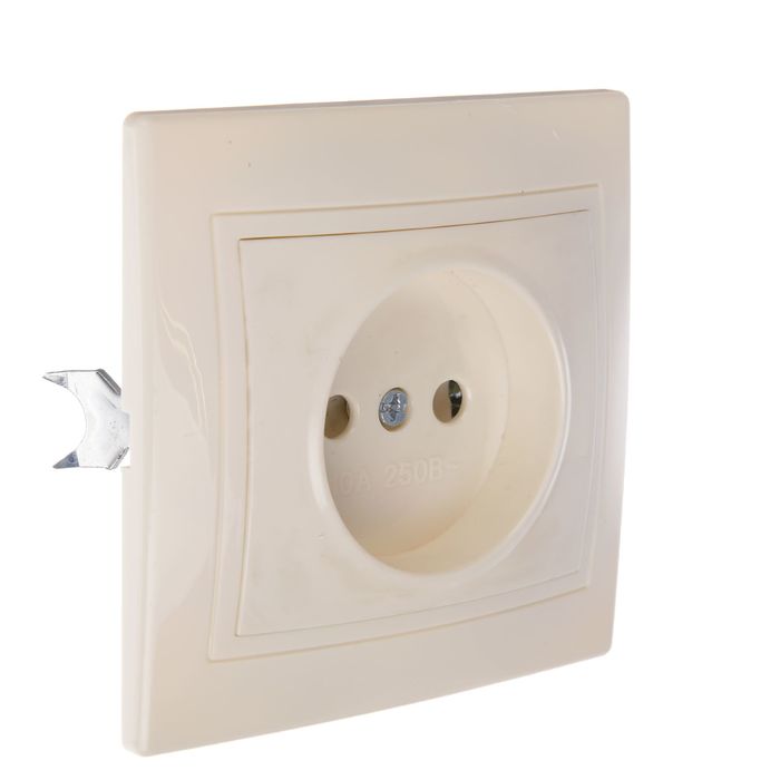 Розетка TDM "Таймыр" 2П, 10 А, 250 В, одноместная, цвет слоновая кость, SQ1814-0111