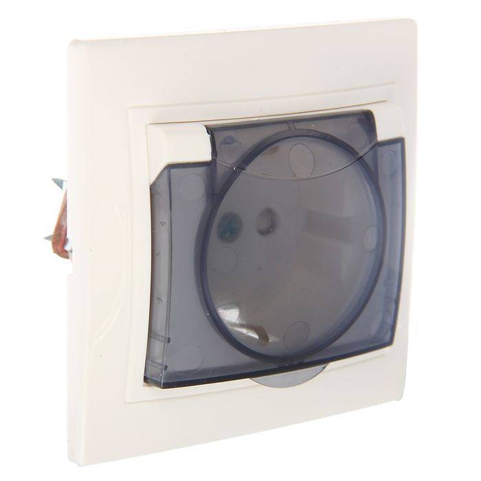 Розетка TDM "Таймыр" 2П+З, 16 А, 250 В, IP42, одноместная, с крышкой, белая, SQ1814-0019