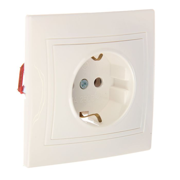 Розетка TDM "Таймыр" 2П+З, 16 А, 250 В, одноместная, белая, SQ1814-0012