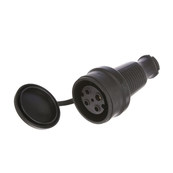 Розетка TDM 3Р+РЕ, IP44, 32 А, 380 В, с заглушкой, каучук, SQ0612-0007