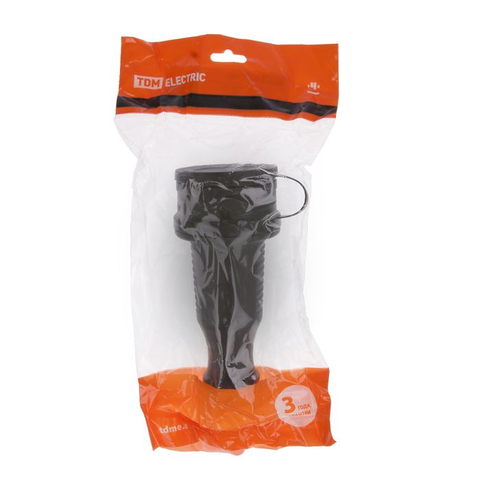 Розетка TDM 3Р+РЕ, IP44, 32 А, 380 В, с заглушкой, каучук, SQ0612-0007