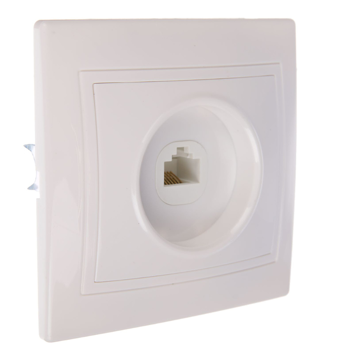 Розетка компьютерная TDM "Таймыр", одноместная, скрытая, белая, SQ1814-0021