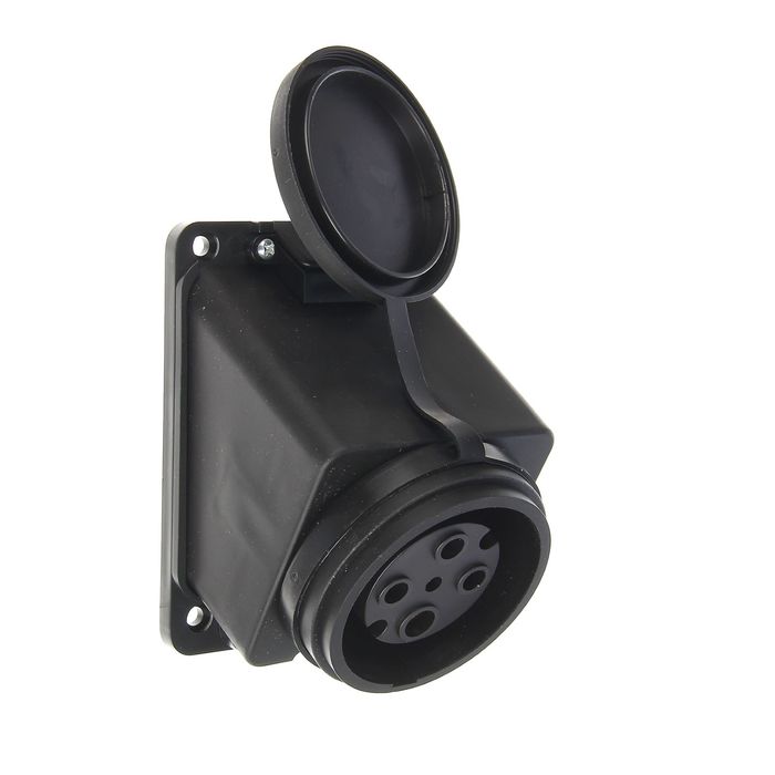 Розетка настенная TDM 3Р+РЕ, IP44, 32 А, 380 В, с заглушкой, каучук, SQ0612-0009