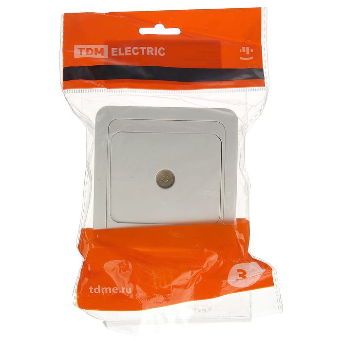 Розетка телевизионная TDM "Валдай", 0-2400 Гц, "мама", белая, SQ1804-0014