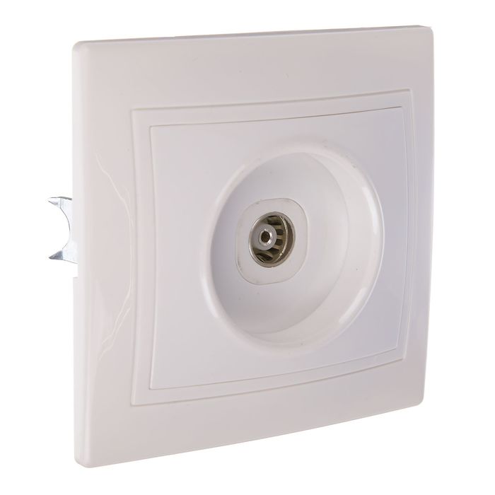 Розетка телевизионная TDM "Таймыр", 0-2400 МГц, "мама", белая, SQ1814-0022