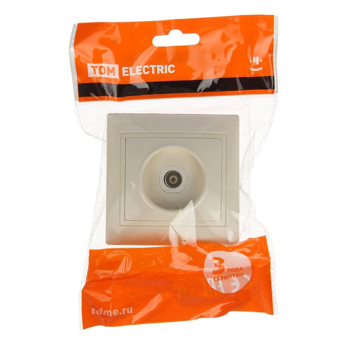 Розетка телевизионная TDM "Таймыр", 0-2400 МГц, "мама", цвет слоновая кость, SQ1814-0122