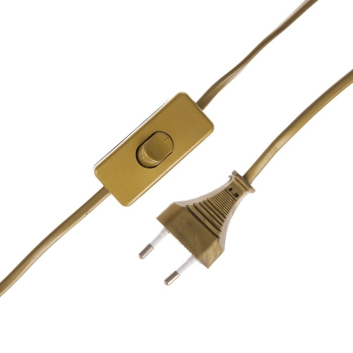 Шнур с выкл. TDM, ШВВП 2х0.75мм2, плоская вилка, 2м, цвет бронза, SQ1305-0003