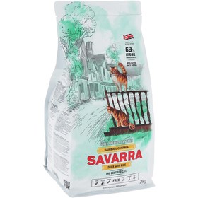 Сухой корм SAVARRA Adult Cat Hairball для взрослых кошек, утка/рис, 2 кг