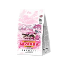 Сухой корм SAVARRA Sensitive Cat для кошек с чувствительным пищеварением, ягненок/рис, 2 кг
