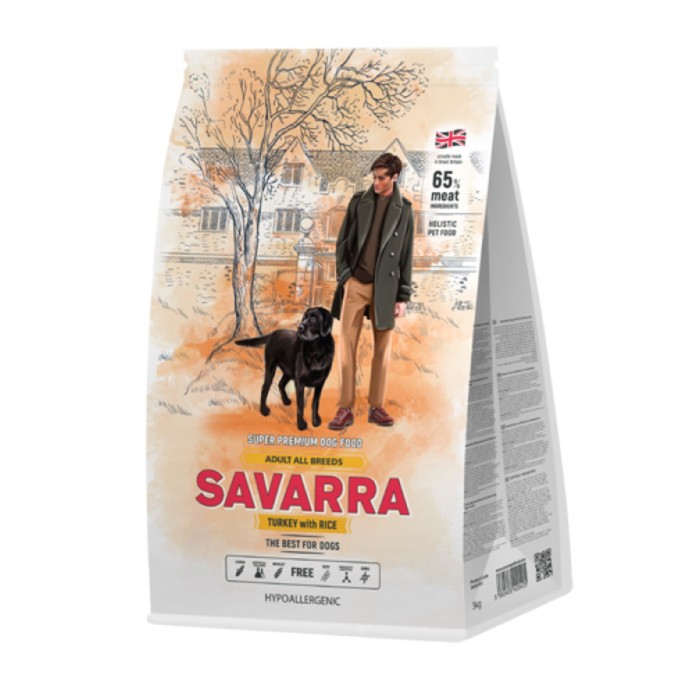 Сухой корм SAVARRA Adult Dog Turkey для взрослых собак, 18кг, Индейка/рис