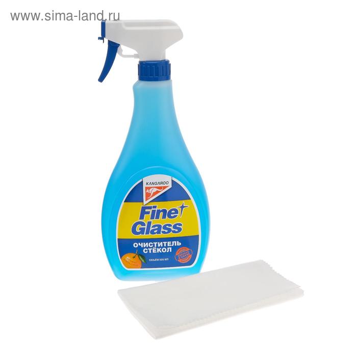 цена Очиститель стекол Kangaroo Glass Cleaner аромат апельсина, 500 мл + салфетка
