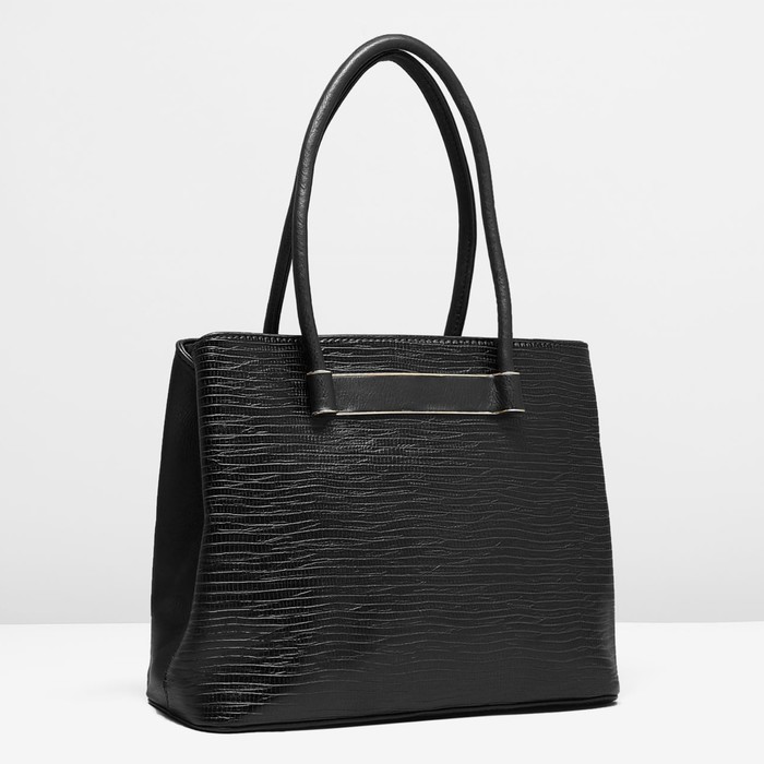 Сумка женская, 1 отдел с перегородкой, наружный карман, цвет чёрный