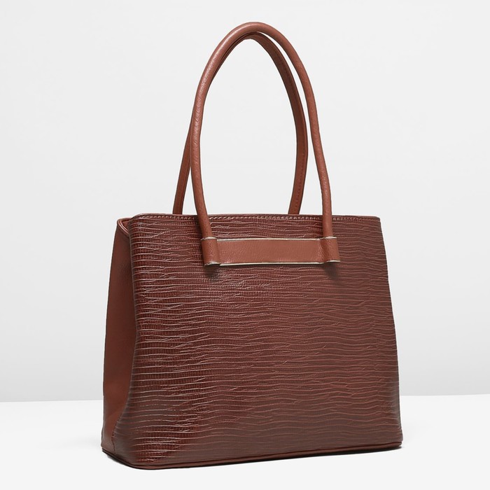 Сумка женская, 1 отдел с перегородкой, наружный карман, цвет рыжий