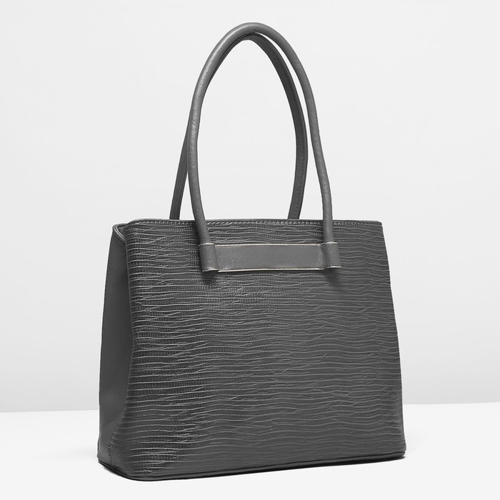 Сумка женская, 1 отдел с перегородкой, наружный карман, цвет серый