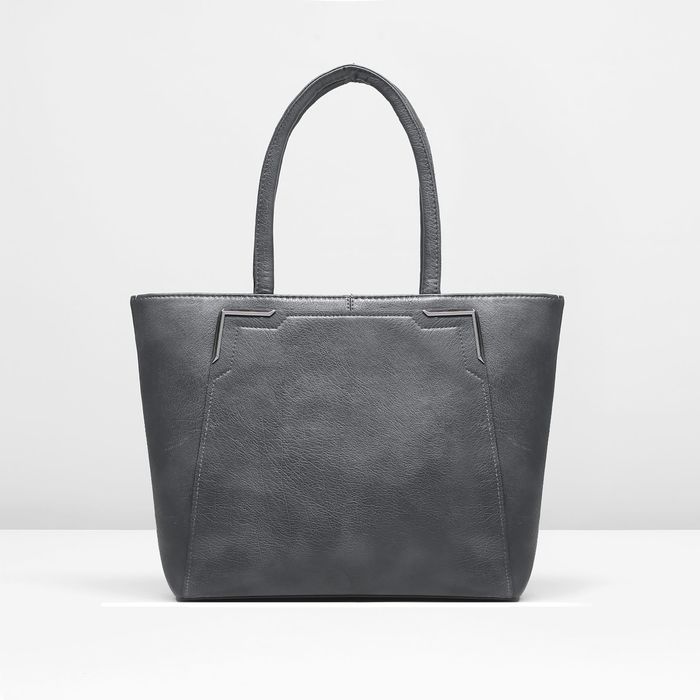 Сумка женская на молнии, 1 отдел, наружный карман, цвет серый