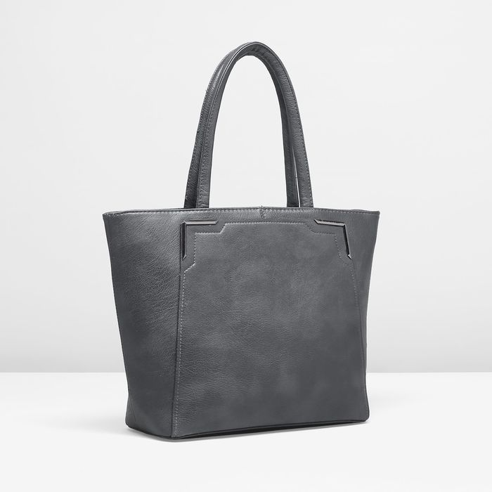 Сумка женская на молнии, 1 отдел, наружный карман, цвет серый