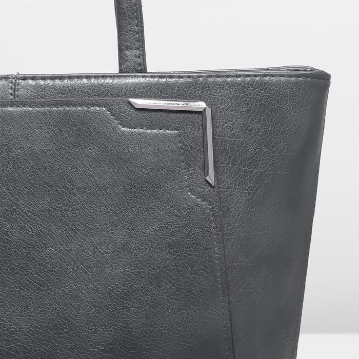 Сумка женская на молнии, 1 отдел, наружный карман, цвет серый