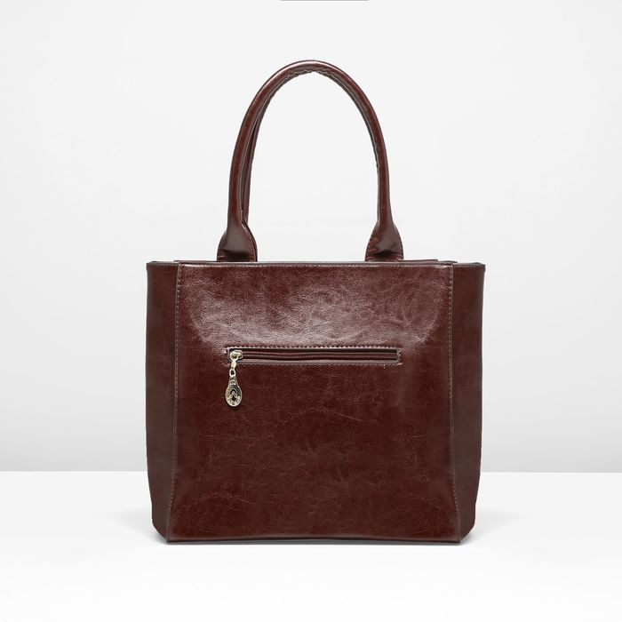 Сумка женская на молнии, 1 отдел, наружный карман, цвет коричневый