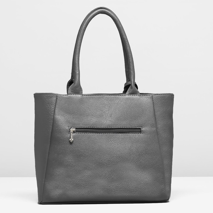 Сумка женская, 1 отдел с перегородкой, 2 наружных кармана, цвет серый