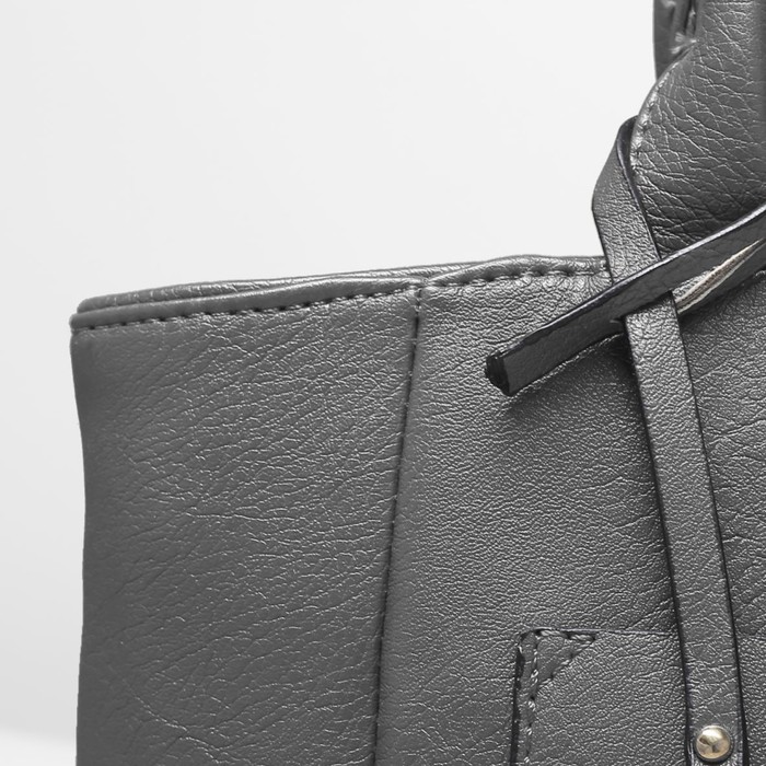 Сумка женская, 1 отдел с перегородкой, 2 наружных кармана, цвет серый