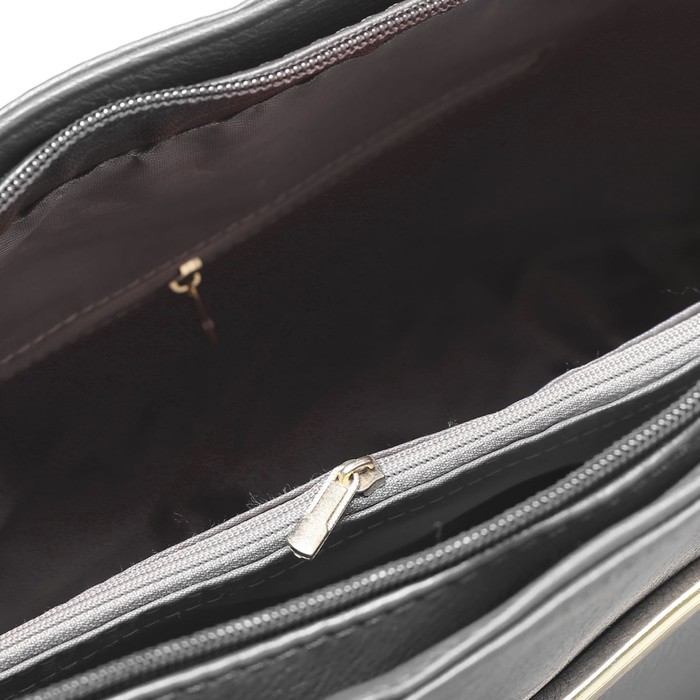 Сумка женская, 1 отдел с перегородкой, 2 наружных кармана, цвет серый