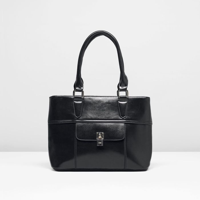 Сумка женская 1 отдел с перегородкой, наружный карман, цвет чёрный