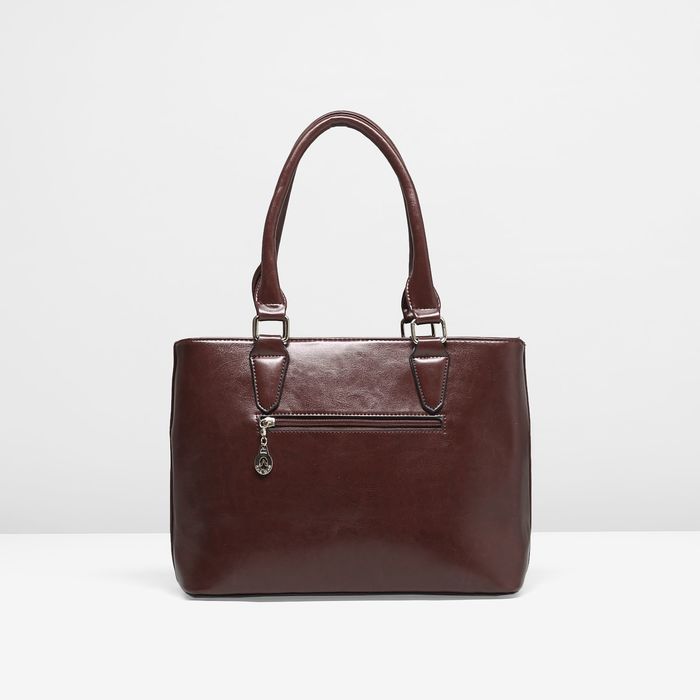 Сумка женская 1 отдел с перегородкой, наружный карман, цвет коричневый