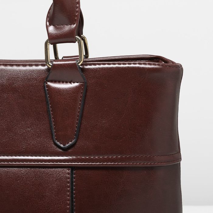 Сумка женская 1 отдел с перегородкой, наружный карман, цвет коричневый