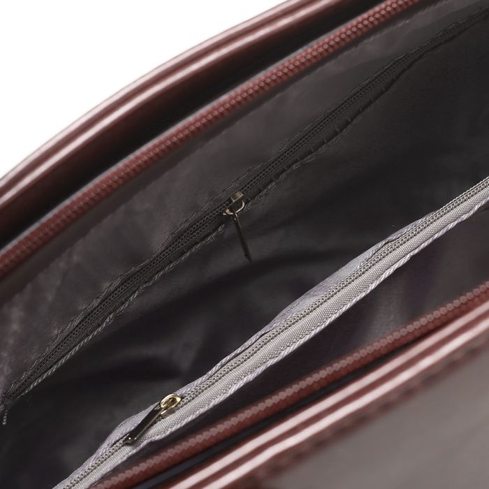 Сумка женская 1 отдел с перегородкой, наружный карман, цвет коричневый