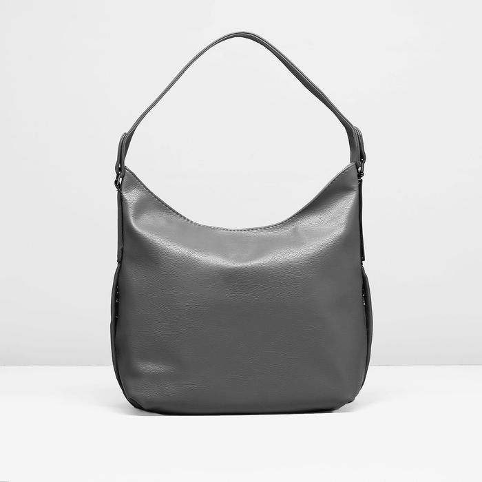 Сумка женская на молнии, 1 отдел, 3 наружных кармана, цвет серый