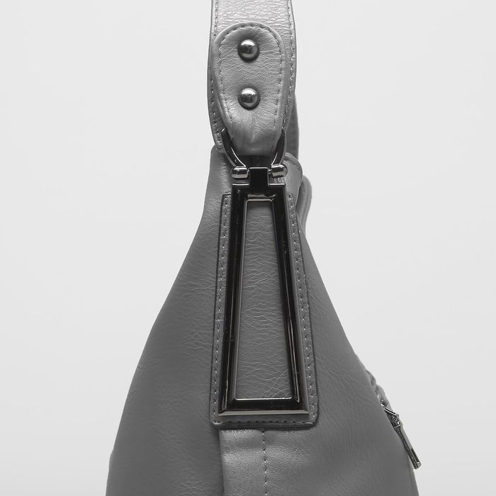 Сумка женская на молнии, 1 отдел, 3 наружных кармана, цвет серый