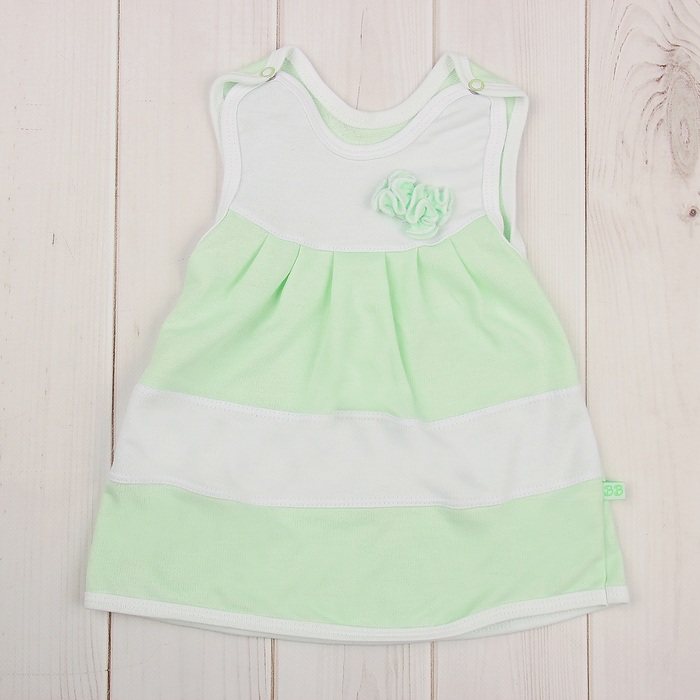 Сарафан для девочки, рост 62-68 см, цвет белый/салатовый M022101F68_М