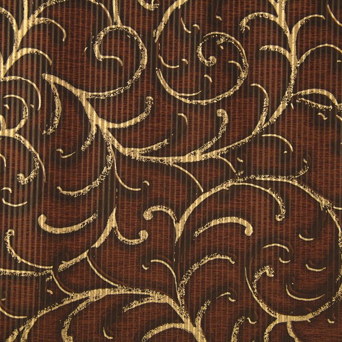 Бумага упаковочная крафт "Вензель", коричнево-золотой, 0.5 х 10 м