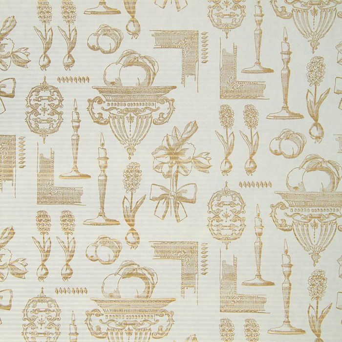 Бумага упаковочная крафт "Модерн", белый-золотой, 0.5 х 10 м