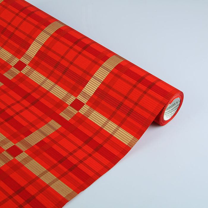 Бумага упаковочная крафт "Гленчек", красный-золотой, 0.5 х 10 м
