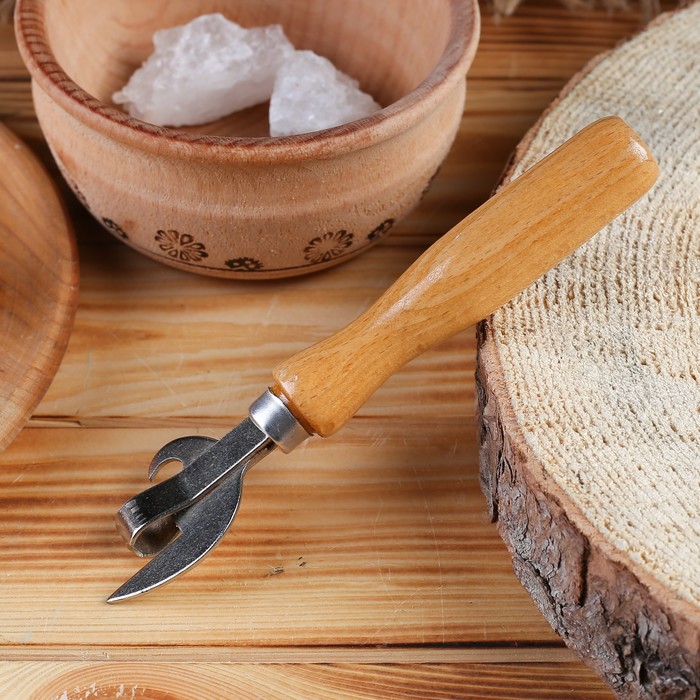 Нож консервный лак сварной никель 160мм, бук, сталь твердая коррозионностойкая