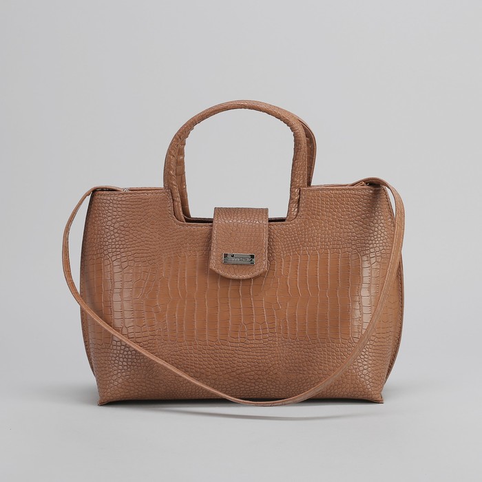 Сумка женская на молнии, 1 отдел, наружный карман, цвет кофе