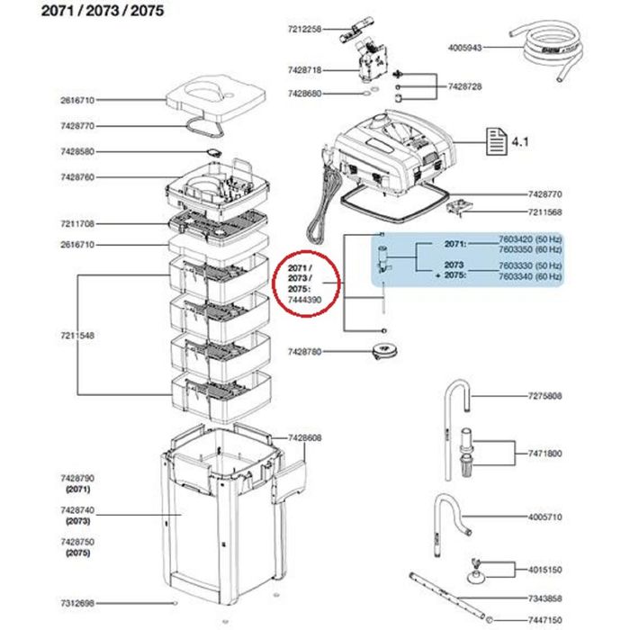 Ось для фильтров EHEIM 2231/34,2026/28,2126/28,2071/80,2180
