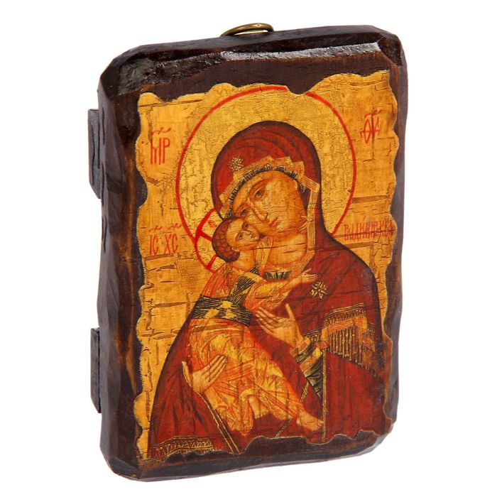 Икона под старину карманная "Владимирская", 7х10 см