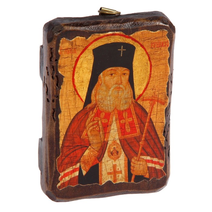 Икона под старину карманная "Лука Крымский", 7х10 см