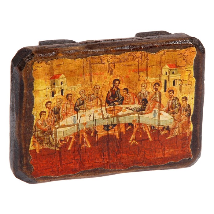 Икона под старину карманная "Тайная вечеря", 7х10 см