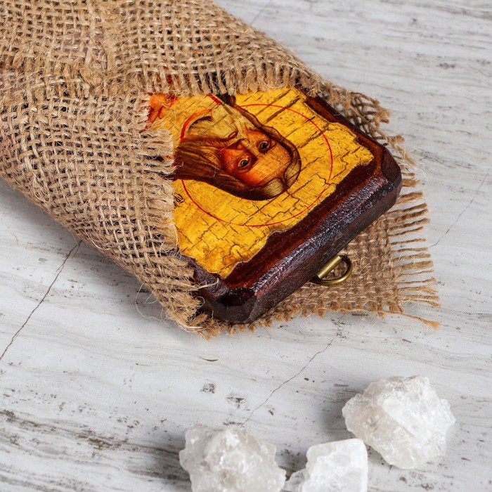 Икона под старину карманная "Серафим Саровский", 7х10 см