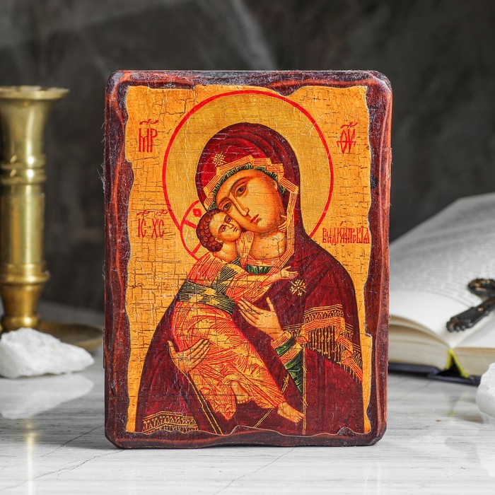 Икона под старину "Владимирская", 13х17 см
