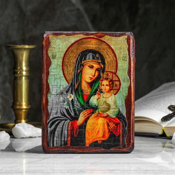 Икона под старину "Неувядаемый цвет", 13х17 см