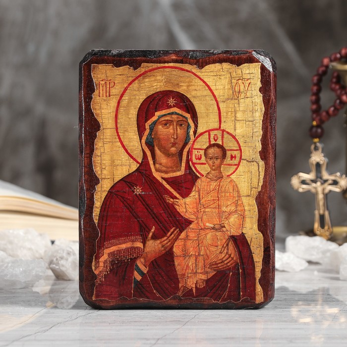 Икона под старину "Смоленская", 13х17 см