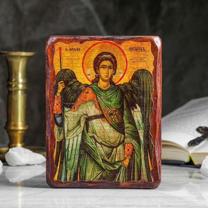Икона под старину "Архангел Михаил", 13х17 см