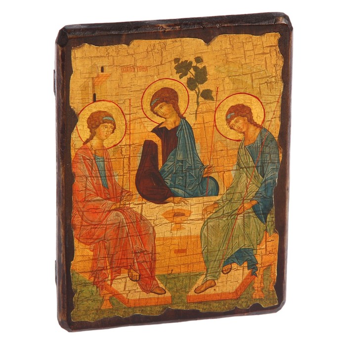 Икона под старину "Троица Рублев", 17х23 см